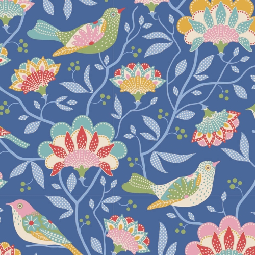 Tilda Patchwork Stoff Baumwolle - Jubilee - Bird Tree Blue